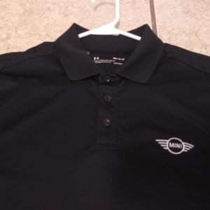 🚗 Under Armour Mini Cooper Solid Black Golf Polo